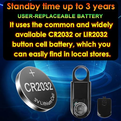 2 Pack Personal Alarm Replaceable Battery | Ultra-Lightweight 0.7 oz - color: BLACK