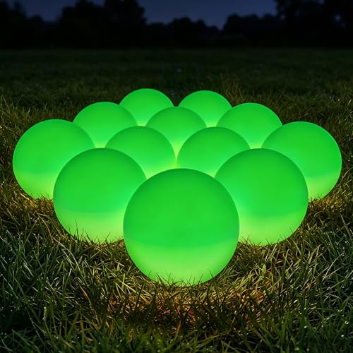 Glow in The Dark Lacrosse Ball Clear to Green Official Size Elastic Rubber Lacrosse Balls for Practice Training Massage Muscle Relaxation Indoor Outdoor Sports Gifts - color: Green-12pc