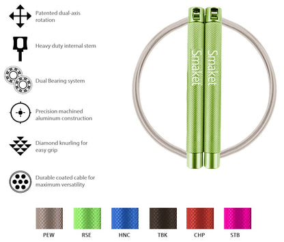 Speed Crossfit Jump Rope, easy double unders. Wire anti-entanglement. - color: Green