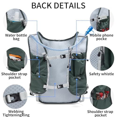 Carey STEN Lightweight Hydration Backpack with 1.5-Liter Water Bag - color: Olive green