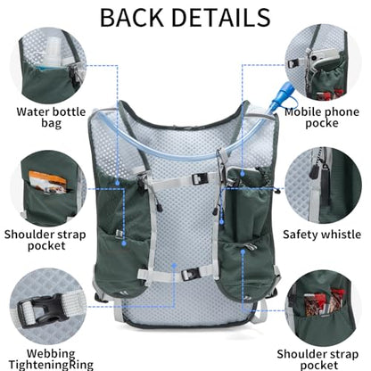 Carey STEN Lightweight Hydration Backpack with 1.5-Liter Water Bag - color: Olive green