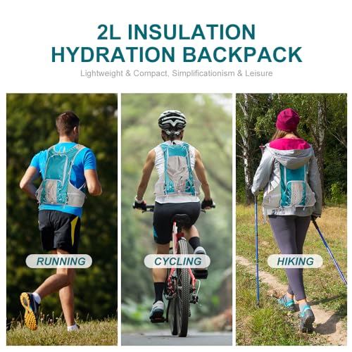 INOXTO Hydration Pack Backpack ，Water Backpack with 2L Leakproof Water Bladder, Running Hydration Vest for Man, Daypack for Cycling Motocross Climbing Trail Running - color: inoxto-593-BLUE