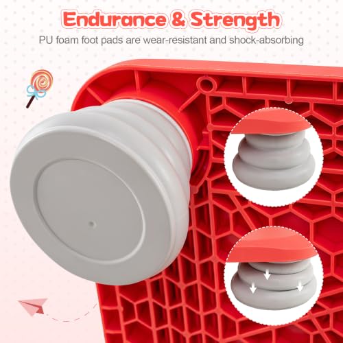 BABY JOY 25.5" Mini Trampoline for Kids Indoor & Outdoor - color: Red