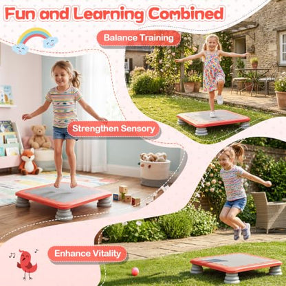 BABY JOY 25.5" Mini Trampoline for Kids Indoor & Outdoor - color: Red
