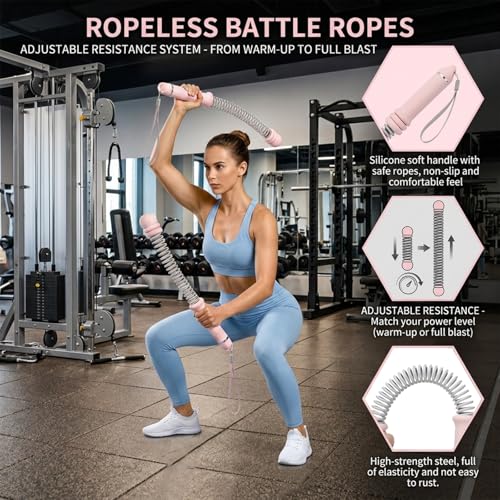 2 Pcs Adjustable Ropeless Battle Ropes for Home Gym