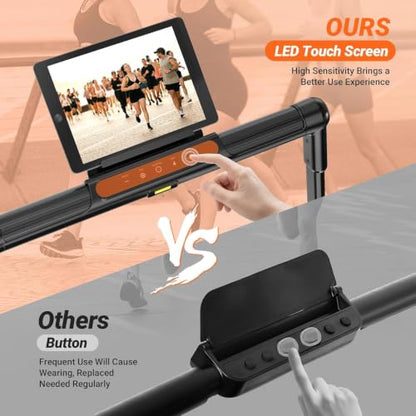 THERUN Walking Pad with Handle Bar, Compact Under Desk Portable Treadmill