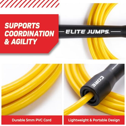 Elite Jumps Core 5mm, PVC Adjustable Skipping Rope - color: Pastel Pink