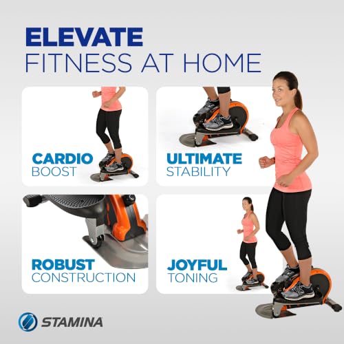 Stamina Inmotion Compact Strider Foot Exercise Machine - Under Desk Elliptical - Standing or Seated Elliptical Fitness Equipment - color: Black/Orange