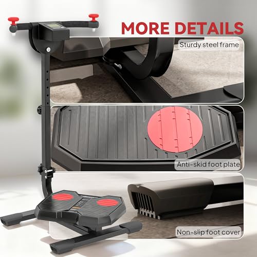 Soozier Foldable Ab Twister Board Screen Twist Shape Abs Trainer - color: Red