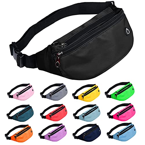 Fanny Packs for Men and Women Water-Repellent Sports Waist Pack Bag - color: 1pack-Black