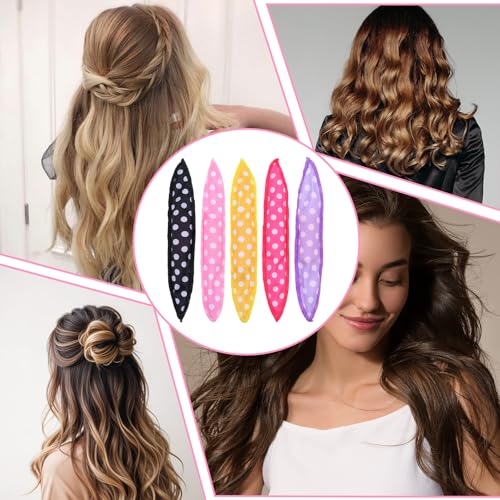 Oruola 10Pcs Silk Rollers for Hair,Satin Pillow Curlers