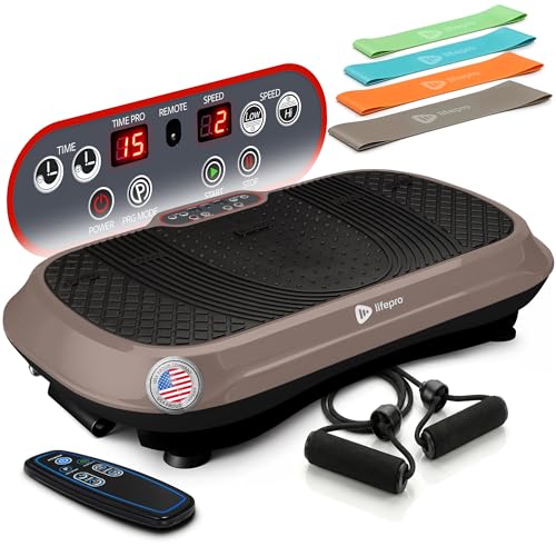 Lifepro Waver Vibration Plate Exercise Machine with 99 Speeds & 10 Presets - color: Brown