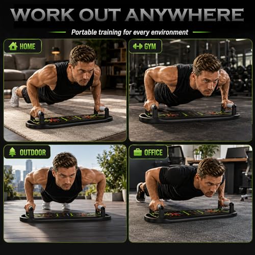 JLoibao Push Up Board, Portable Pushup Board for Men, Foldable Push Up Bar - color: Grey