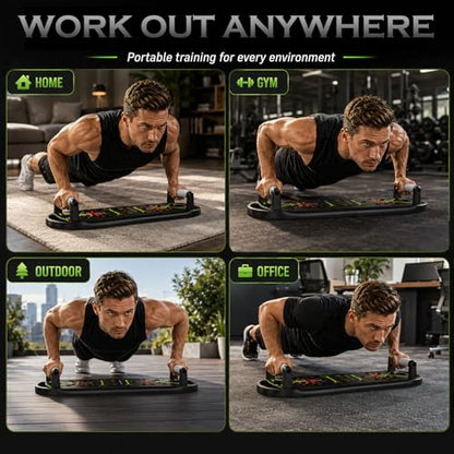 JLoibao Push Up Board, Portable Pushup Board for Men, Foldable Push Up Bar - color: Grey