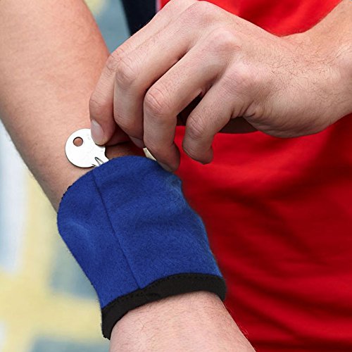 Bnineteenteam Sports Wrist Wallet,Zipper Wristband Pocket for Running, Walking, Tennis, Hiking - color: Blue