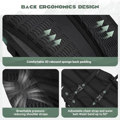 Maelstrom Lightweight Hydration Hiking Backpack with 2L/3L Water Bladder - color: 1.Black, size: 2L Bladder