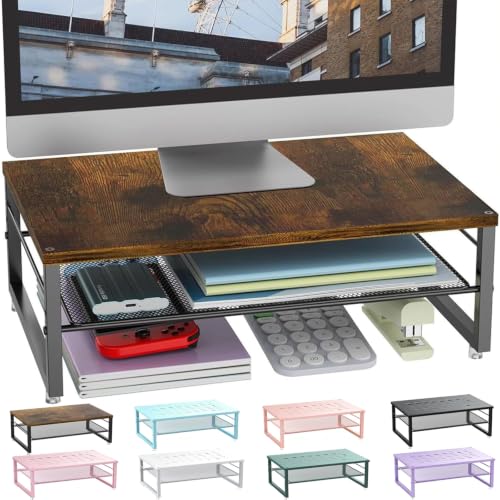 gianotter 2-Tier Wood Monitor Stand Riser - color: Wood