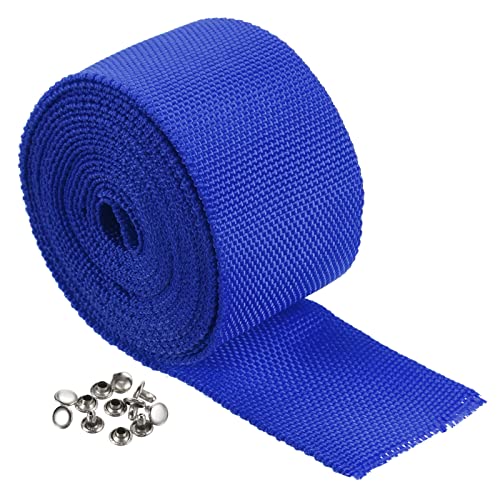 PATIKIL Winch Rope Protector 3m/9.84ft, Polyester Protective Sleeve with Buckle Universal for 4.5cm/1.77in Width Cable Line, Blue - color: Blue, size: 4.5cmx3m