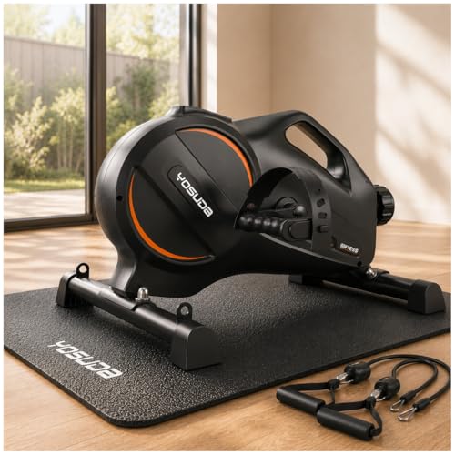 YOSUDA Under Desk Bike with 16-Level Magnetic Resistance & Bluetooth App - color: Orange