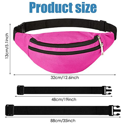Tessco 20 Pcs Fanny Pack Bulk 80s 90s Waist Pack Sport Lightweight Belt Bag Running Waist Bag with Adjustable Belt and 2 Zippers for Women Men Travel Running Phone Holiday Gift