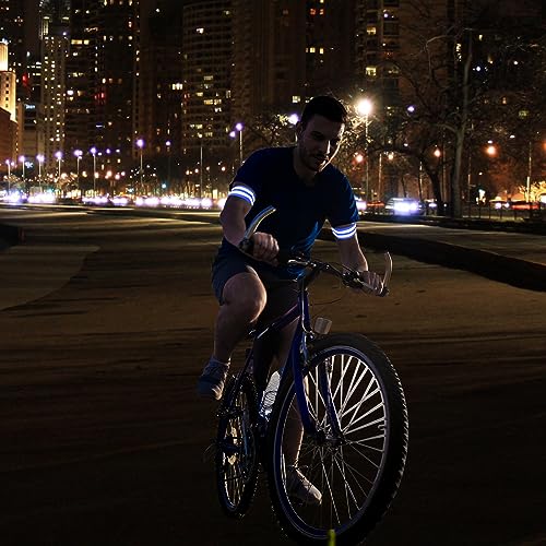 X AUTOHAUX 4pcs Reflective Bands for Arm High Visibility Night Cycling Riding Reflector Tape Straps Bracelet - color: Blue
