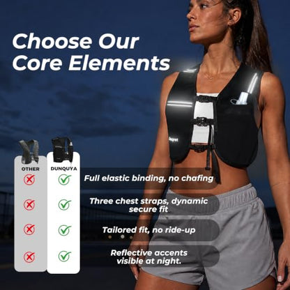 Running Vest for Women & Men with 500ML Soft Flask | Hydration Vest - color: Black, size: M/L (1 Soft Flask)