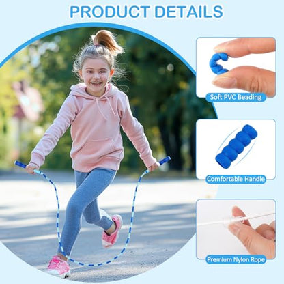 Jump Rope for Kids, Adjustable Jump Ropes for 4 5 6 7 8 10 12, Tangle Free - color: Blue and Purple