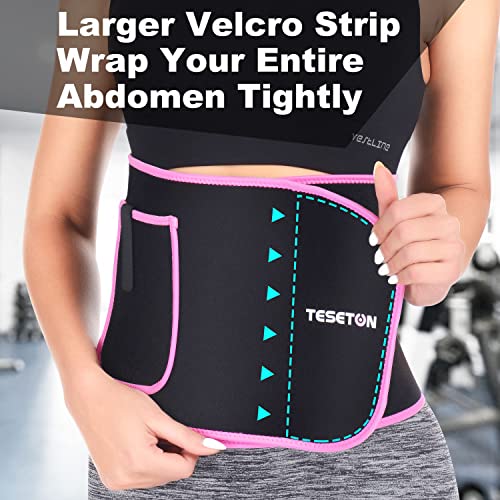 TESETON Waist Trainer Trimmer for Men Women, Sauna Sweat Belt 01 - color: Black, size: Medium