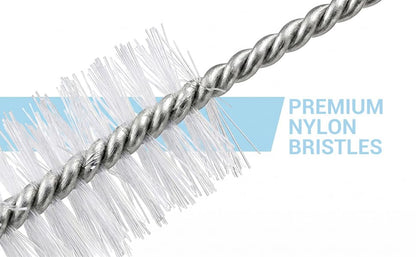 8-Inch Nylon Straw Cleaning Brushes, 10-Pack, Flexible Stainless-Steel Wire Tube Brushes, Non-Scratch and Rust-Resistant, for Reusable Straws, Bottles and Narrow Tubes