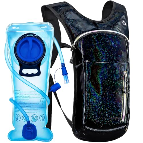 Hydration Backpack -Water Backpack with 2l Hydration Bladder - color: Holographic - Black