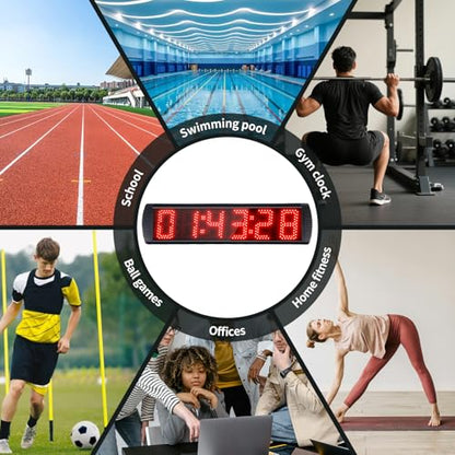 5" LED Race Clock with Wall Mount, Remote & APP Control - style: Timer Kit (APP + Remote, No Tripod)
