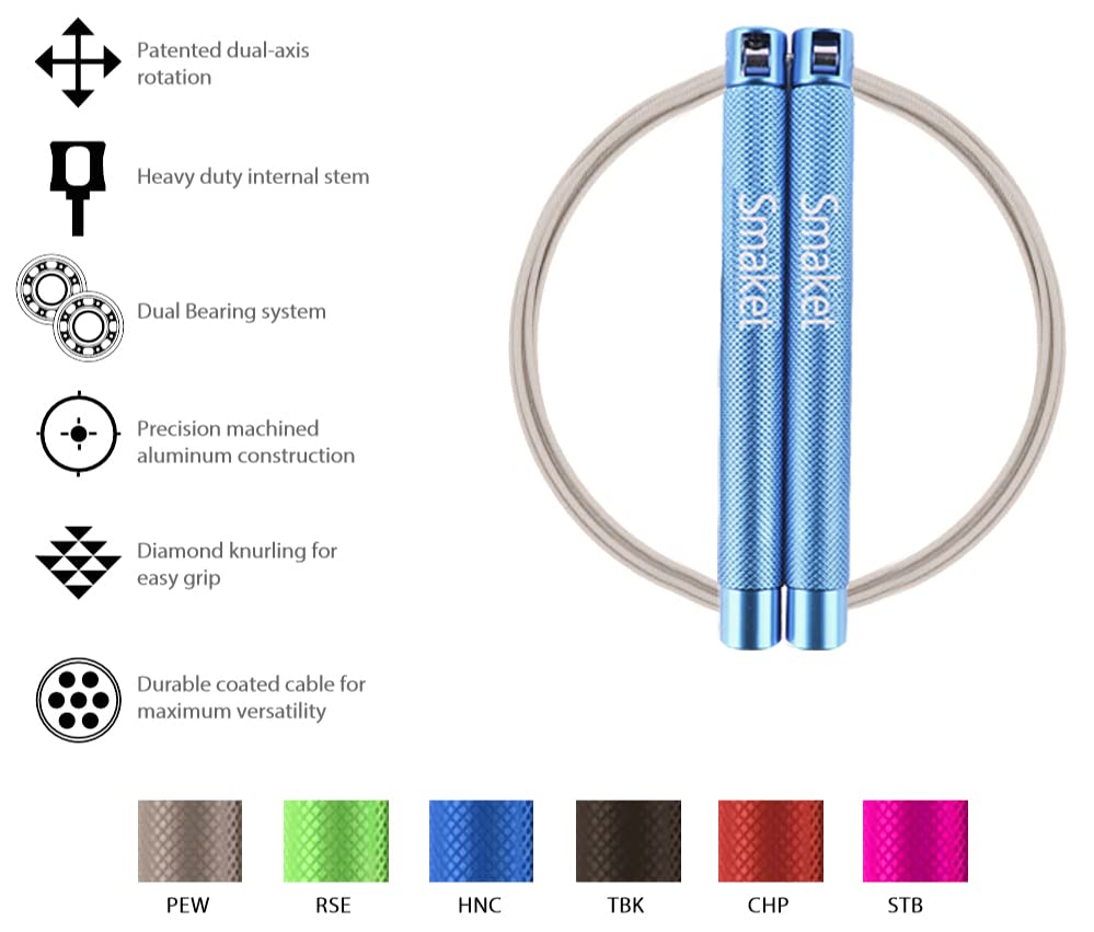 Speed Crossfit Jump Rope, easy double unders. Wire anti-entanglement. - color: Blue