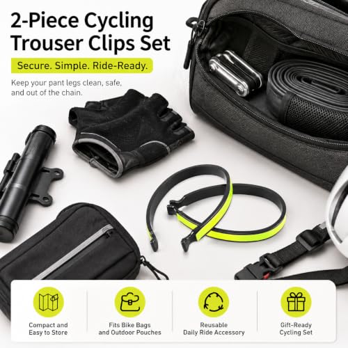 2Pcs Reflective Cycling Trouser Clips, Ankle Safety Band Wrap Outdoor Gear and Recreation Cycling Ankle Safety Band Reflective Bicycles Clip Pant Leg Cuff Clip Bikes Cycling Equipment