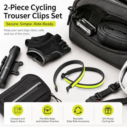 2Pcs Reflective Cycling Trouser Clips, Ankle Safety Band Wrap Outdoor Gear and Recreation Cycling Ankle Safety Band Reflective Bicycles Clip Pant Leg Cuff Clip Bikes Cycling Equipment