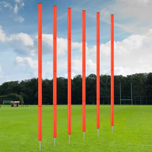 TOBWOLF 6PCS 6FT Adjustable Soccer Agility Training Poles - color: Orange (Vertical Poles)