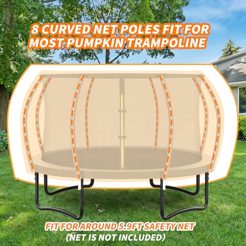 8 Pcs Trampoline Curved Pole Replacement with Mounting Hardware