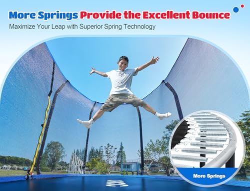 ORCC Oval Outdoor Trampoline with Safety Net - Recreational Gymnastics Trampoline for Kids, 1200LBS Capacity, Heavy-Duty Galvanized Steel Frame - size: 10*16FT