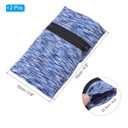 PATIKIL Wrist Pouch Wrist Wallet Sports Wristband Wallet with Zipper Pocket for Running Jogging Hiking Cycling Yoga - color: Blue
