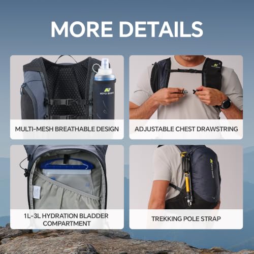 N NEVO RHINO 17L Hydration Backpack, Water Backpack with 500ml Soft Flask - color: Blue