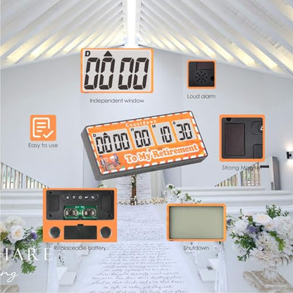 Jayron 9999 Day Digital Countdown Timer for Kitchen Office Desk LCD, Yellow - color: Yellow