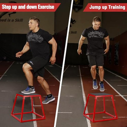 12"/18"/24"/30" Plyometric Jump Box, Heavy-Duty Steel Plyo Box with Rubber Pad, Versatile Workout Bench Training for Home Gym Equipment, Exercise Step Platform, Conditioning Strength Training - size: 12+18+24+30 Inch
