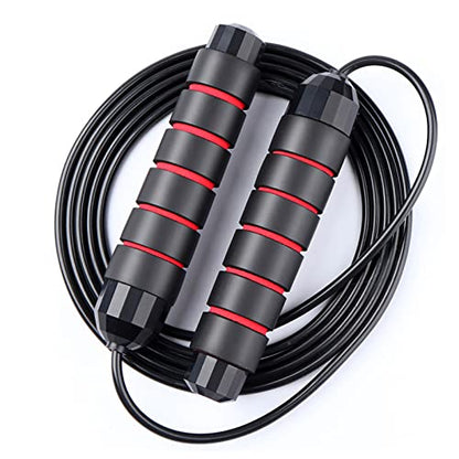 Redify Adjustable Jump Rope,Jump Ropes for Fitness for Men Women - color: Red