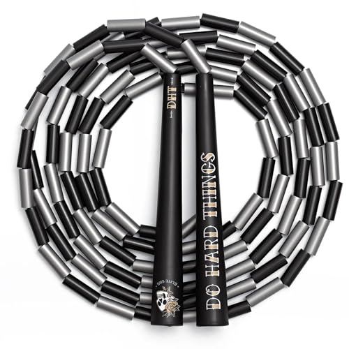 Elite Jumps Edge Beaded Adjustable Jump Rope, Do Hard Things - color: Silver & Black