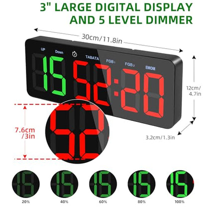 PELLOR Gym Timer Clock, Interval Timer for Home Gym Room - color: Green-red