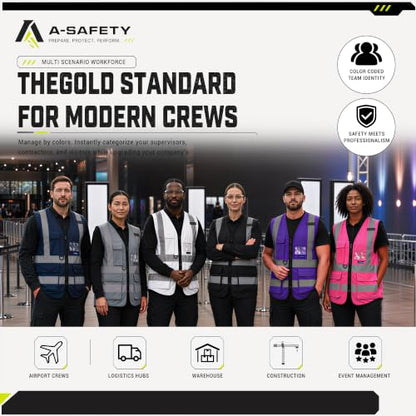 A-SAFETY XSmall grey manager vest work - color: Grey, size: X-Small
