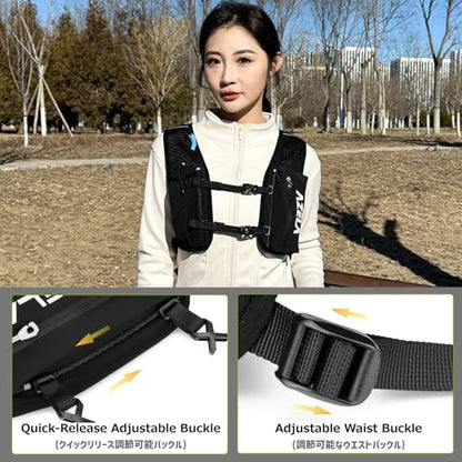 Azarxis Running Water Bottles Flask BPA Free Leakproof Hydration Vest Packs Waist Belt Replacement for Triathlon Marathon Hiking Cycling Climbing Runner - color: #2 Dark Blue (7L) + 1.5L White Water Bladder