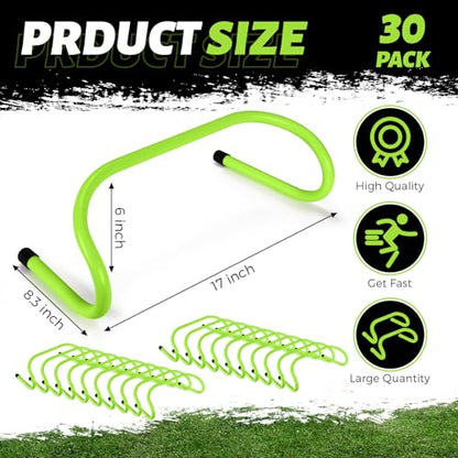 Wettarn 30 Pcs 6" Speed Agility Training Hurdles - color: Green