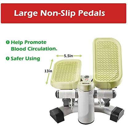 leikefitness Premium Portable Climber Stair Stepper & Waist Fitness Twister Step Machine with LCD Monitor ST6600-2(Green)
