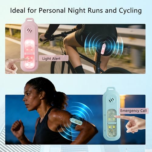 130DB Rechargeable Personal Alarm | One-Button Alarm | 4 Flash Light Modes | Equipped with a Back Clip | Free Keychain Included | Ideal for Women, Kids and the Elderl（Blue - color: Blue