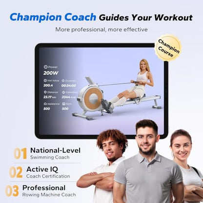 Merach Q1S Magnetic Rowing Machine Indoor, Dual Slide Rail, Quiet & Smooth - style: Manual-Adjust (Silent Version)